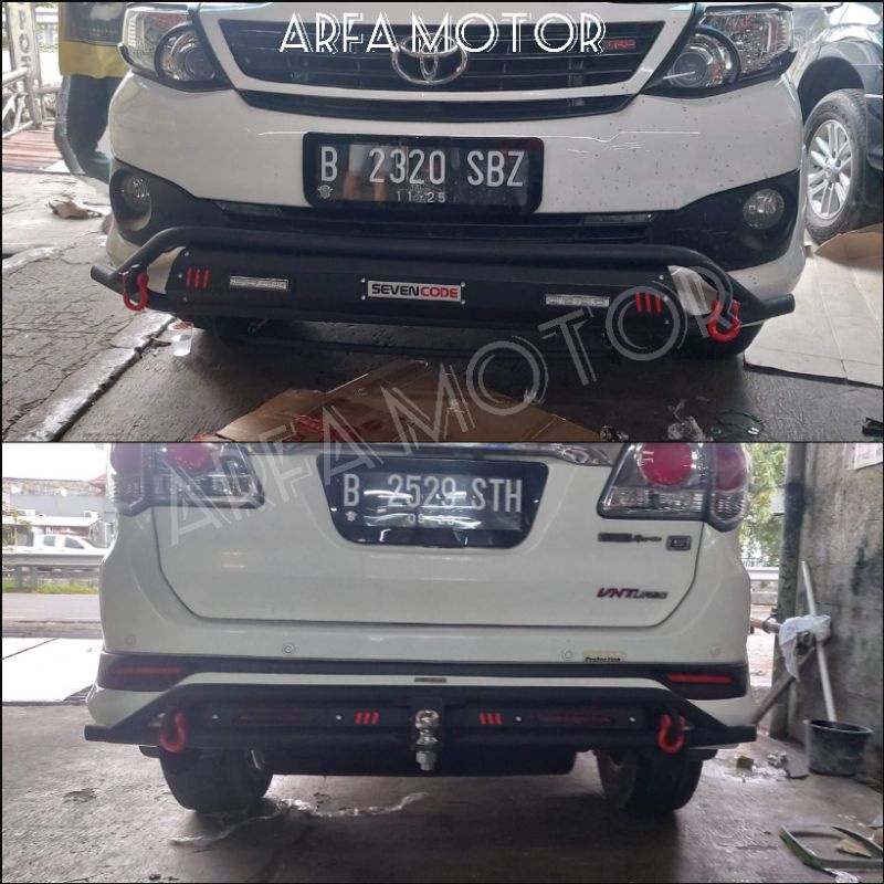 Jual Paket Tanduk Depan Belakang Fortuner Lama Model Cobra Besi Bumper Depan Belakang Fortuner