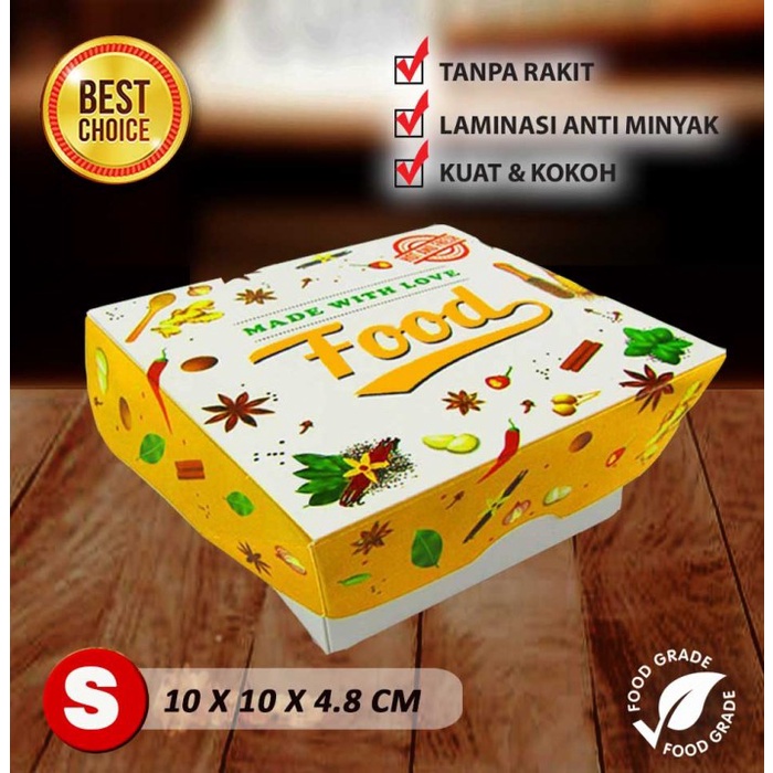 Jual Lunch Box Paper FOOD - VARIASI VARIASI WARNA | ( S ) SMALL ( 50 pc ...
