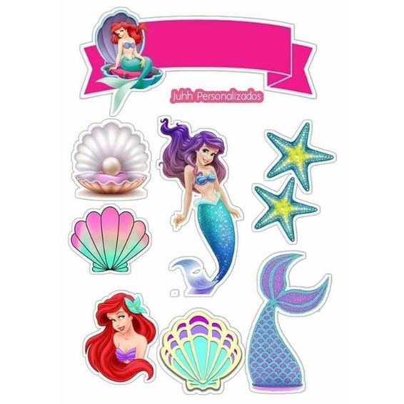 Jual Topper Cake Kue Putri Duyung Mermaid Free Custom Nama Dan Ucapan Shopee Indonesia 4029