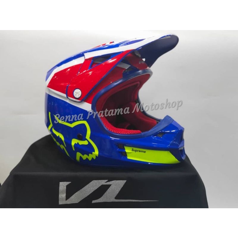 Racing Helmet Supreme Fox Helmet Jual Helm Fox V1 Supreme Shopee