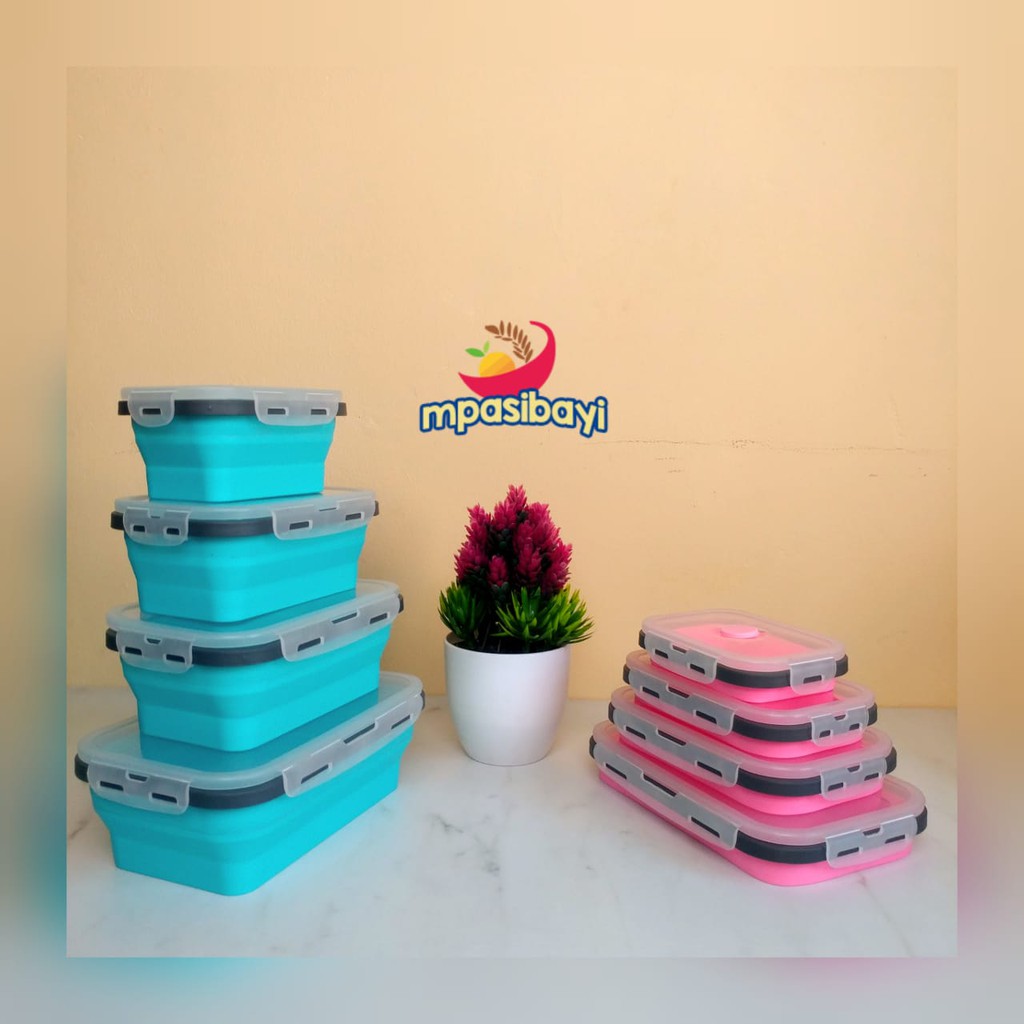 Jual FOOD CONTAINER SILIKON LIPAT SET | Shopee Indonesia
