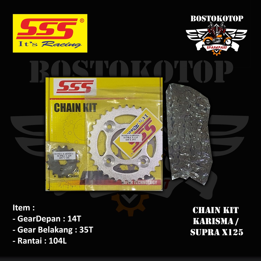 Jual Sss Chain Kit Gear Gir Set Karisma Kharisma Supra X Satu Set