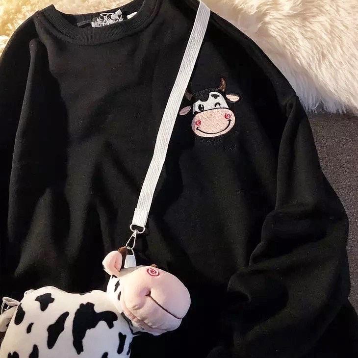 Jual Sale Terbatas SWEATER MOTIF SAPI LUCU/MODEL PRINT COW BAHAN ...