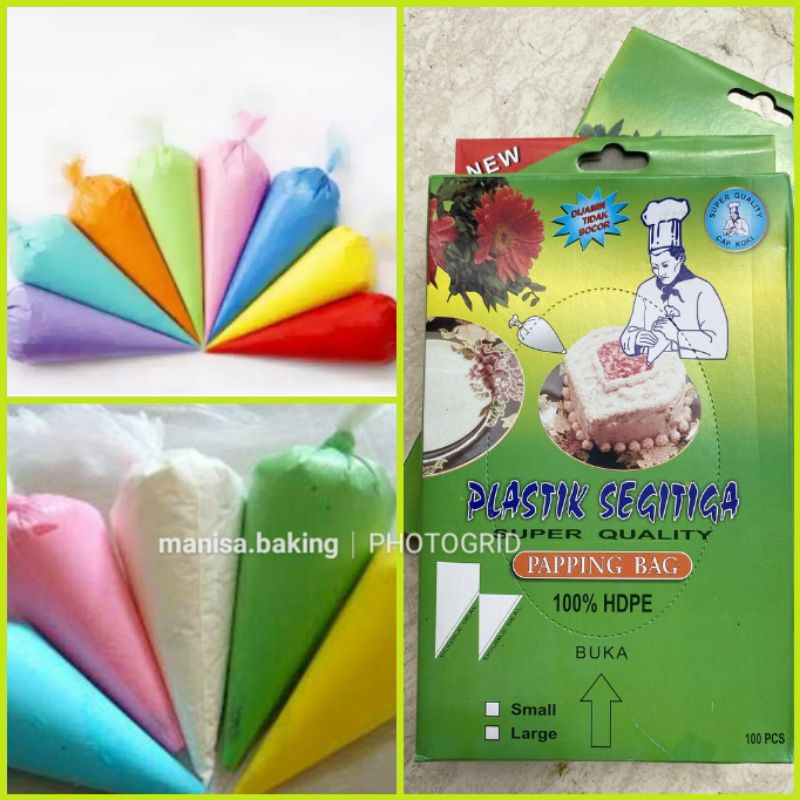 Jual Plastik Segitiga Piping Bag 1 Dus Isi 100 Lembar Papping Bag