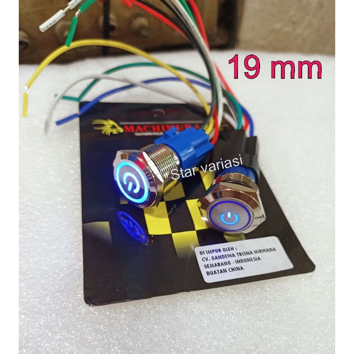 Jual Saklar LED stainless tombol on off puhs button metal plus soket ...