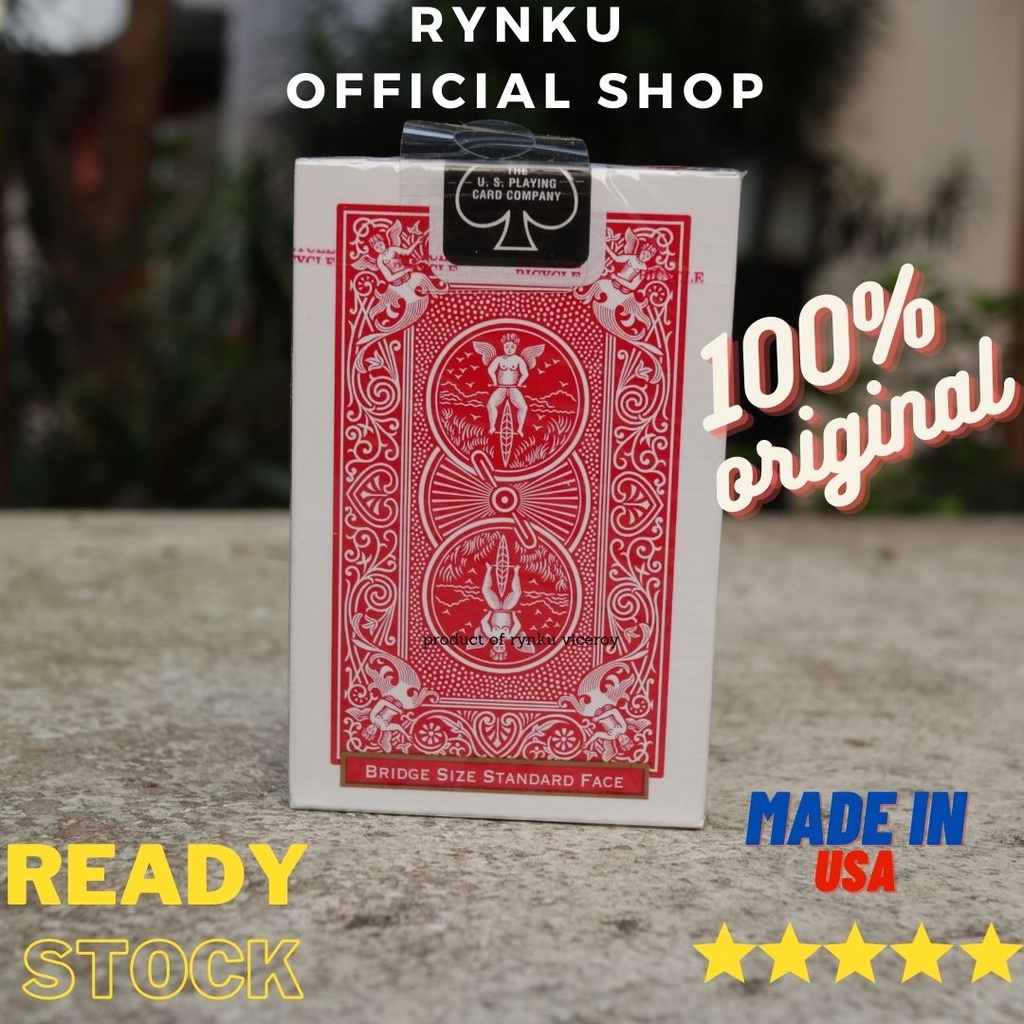 Jual KARTU REMI BICYCLE BRIDGE SIZE MERAH RED PLAYING CARDS | Shopee ...