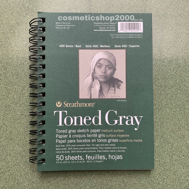 Strathmore Toned Sketch Spiral Paper Pad 5.5x8.5 Gray 50 Sheets