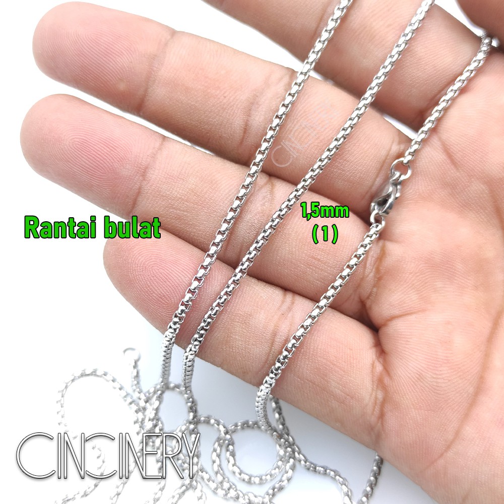 Kalung titanium gold pria wanita panjang 50cm