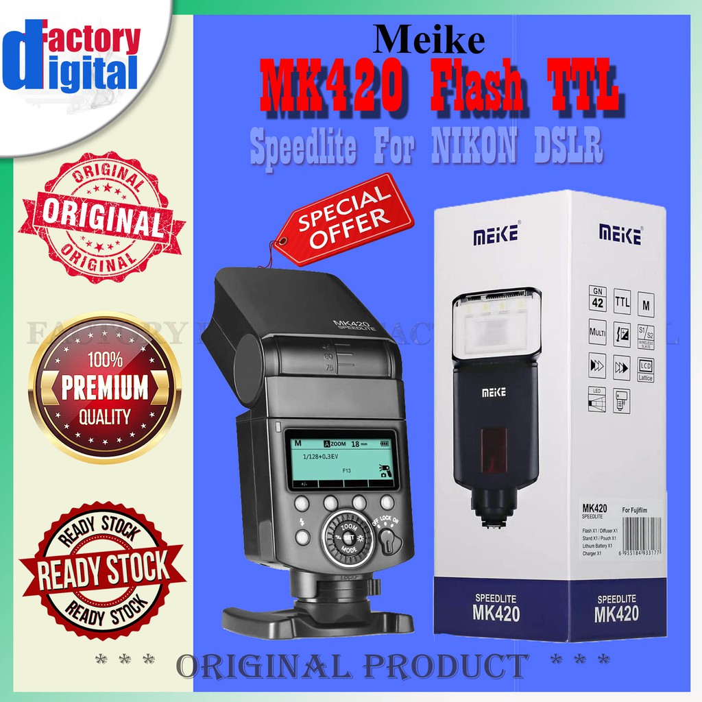Jual Flash Meike MK420 MK-420 Speedlite Flash TTL For Nikon DSLR Camera ...