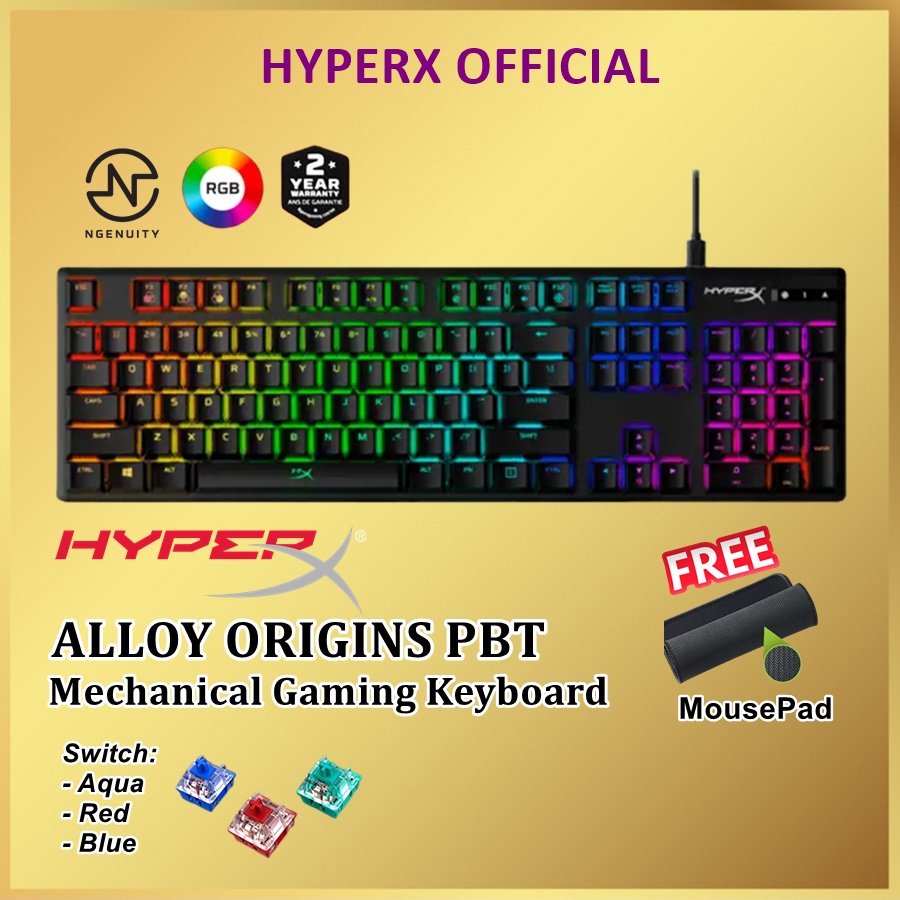 Jual HyperX Alloy Origins PBT Keycaps Fullsize Mechanical Gaming ...