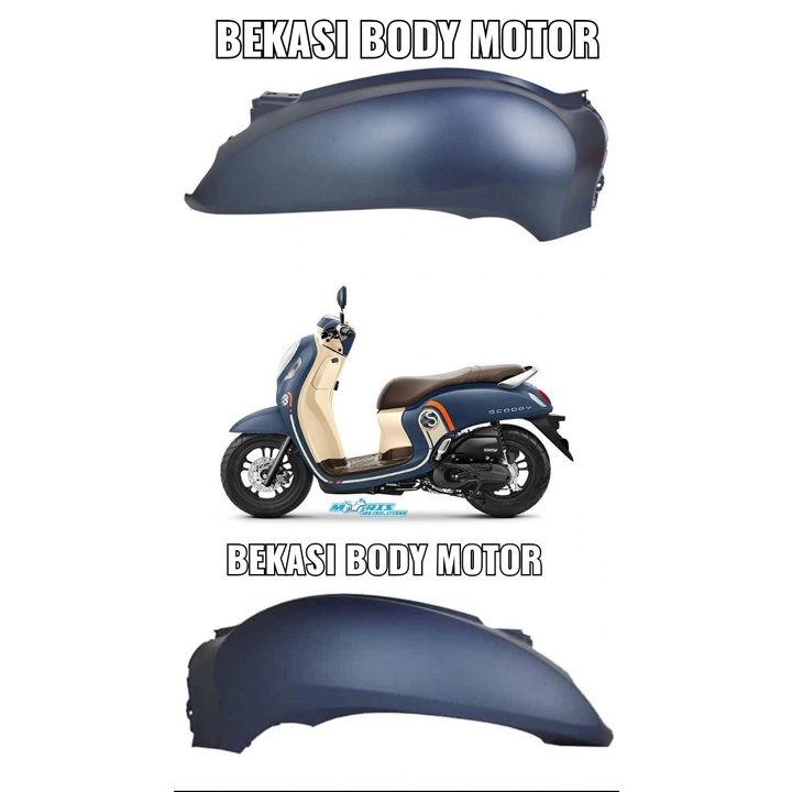 Jual Cover Body belakang Scoopy fi Esp 2021 2022 K2F Kanan Kiri Biru