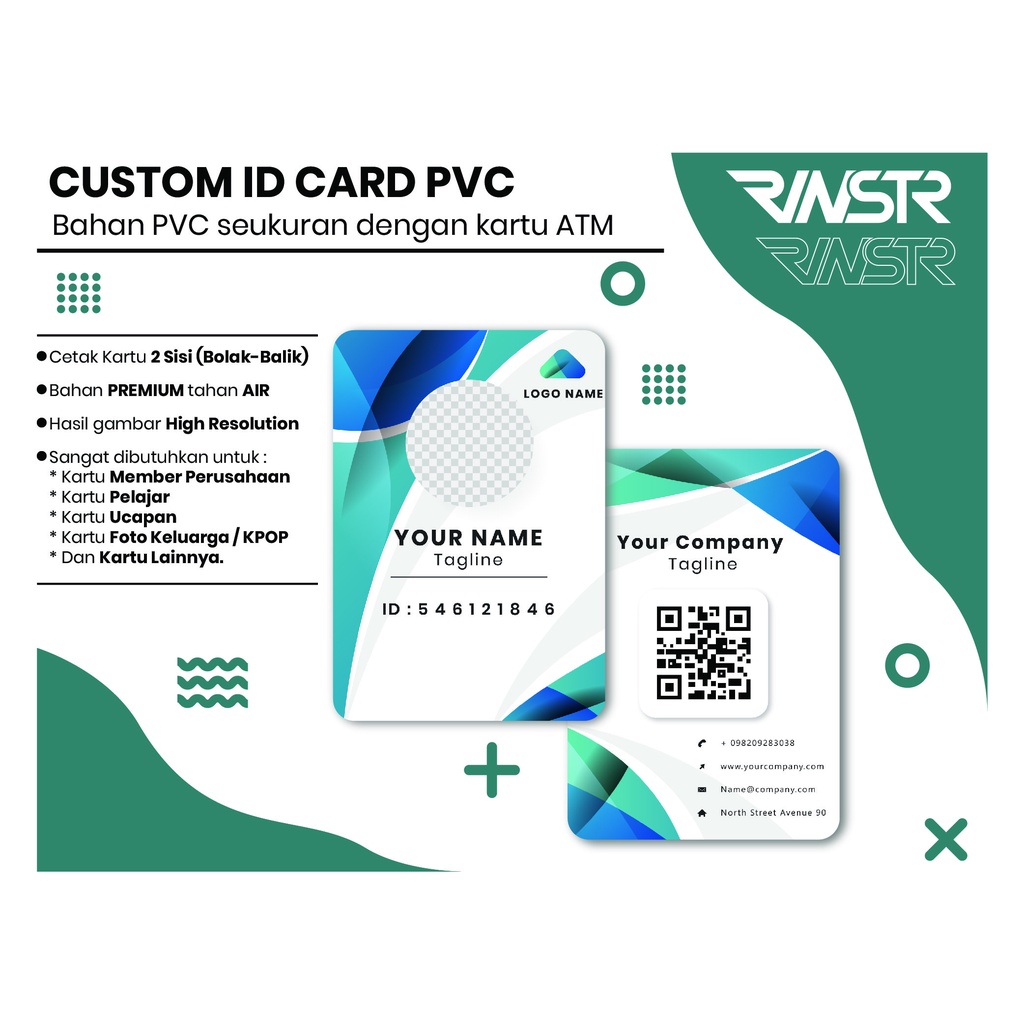 Jual CETAK KARTU PVC 2 SISI / CUSTOM ID CARD PVC | Shopee Indonesia