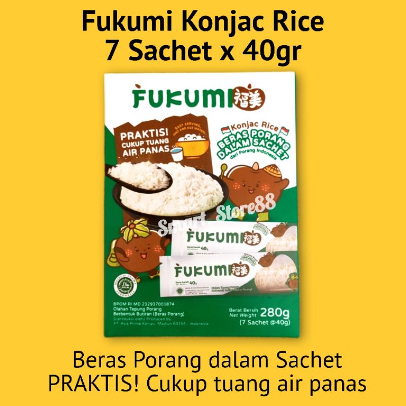 Jual FUKUMI BERAS PORANG BOX SACHET SHIRATAKI KONJAC RICE SHIRATAKI ...