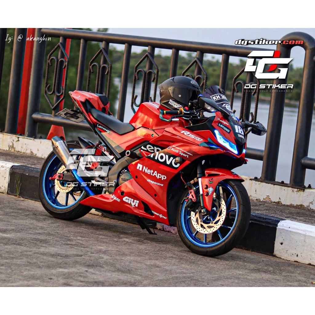 Jual Decal Striping Full Body R15 V3 Livery Ducati Lenovo Hijau Stabilo ...