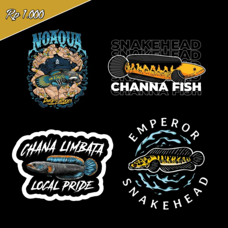 Jual stiker aquarium chana keren, ukuran panjang lebar 7cm | Shopee ...