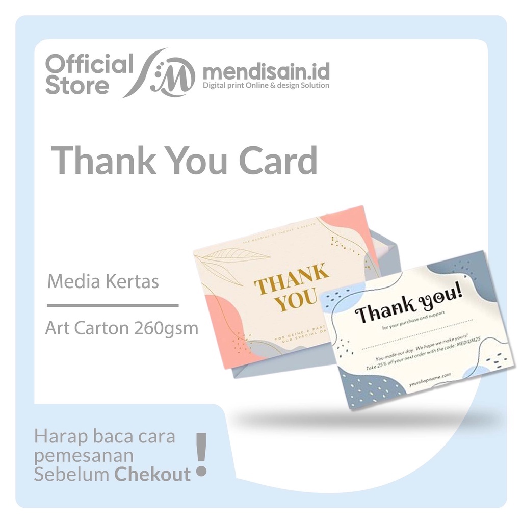 Jual Thank You Card Kartu Terima Kasih Kartu Hampers Thankyou Card Kartu Ucapan Terima 1438