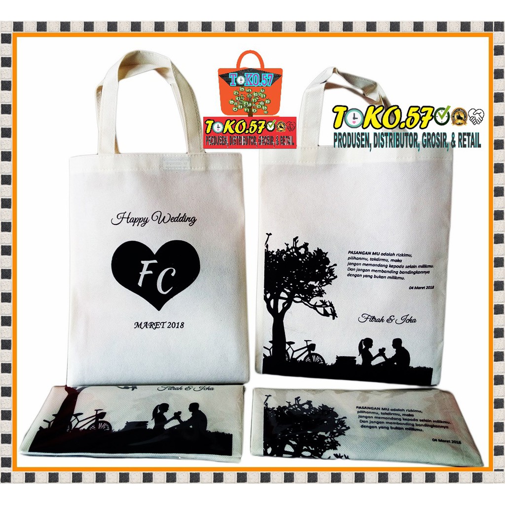 Jual Souvenir Pernikahan Totebag Undangan Ucapan Terima Kasih Wedding Nikah Pertunangan 6647