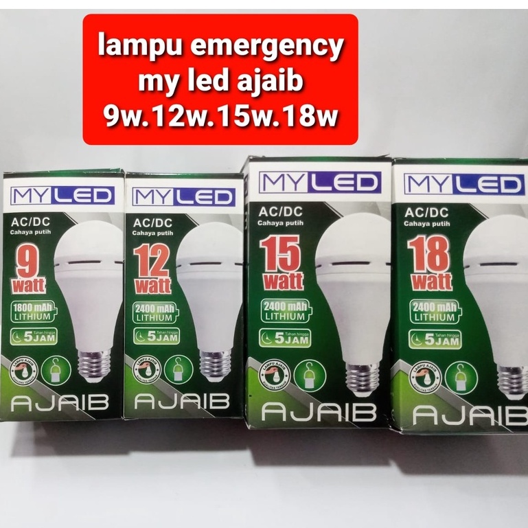 Jual Lampu Emergency SMD LED 9 12 15 18 Watt MY LED Ajaib II SMD Emergency Lamp menyala otomatis