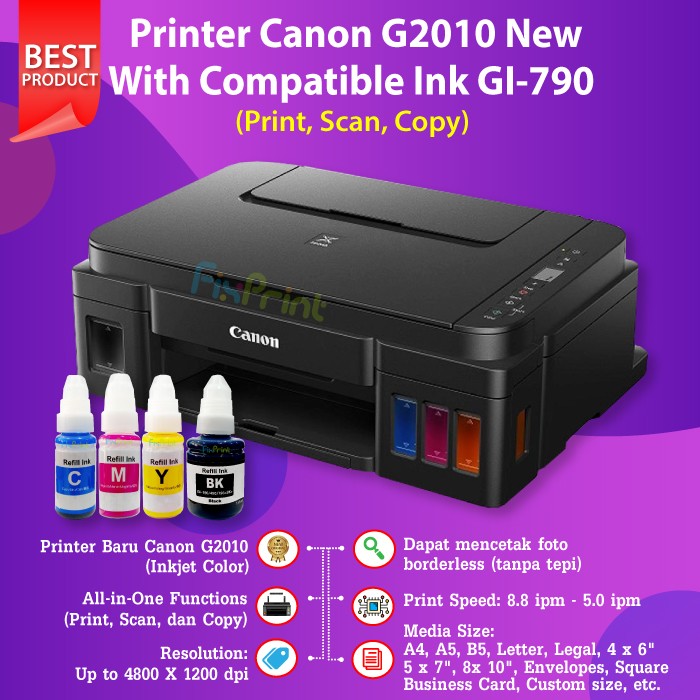 Jual Printer Canon G2010 Print Scan Copy Ink Tank Infus Cartridge CA91