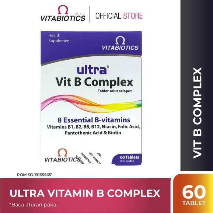 Jual VITABIOTICS ULTRA VITAMIN B COMPLEX 60 TABS KESEHATAN TUBUH DAN ...