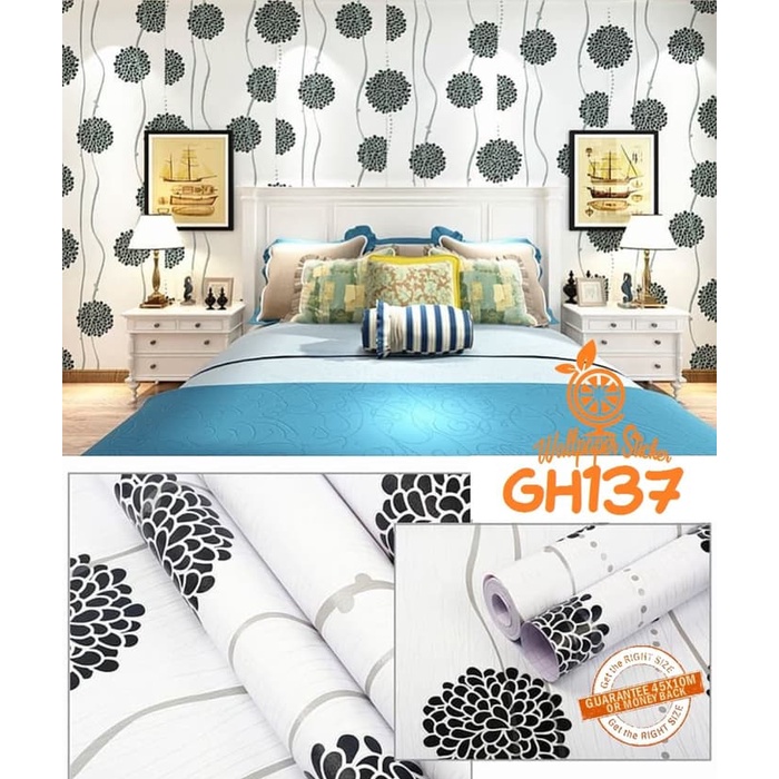 Jual Wallstiker Dinding Motif Salur Polkadot Stiker Dinding Wallpaper