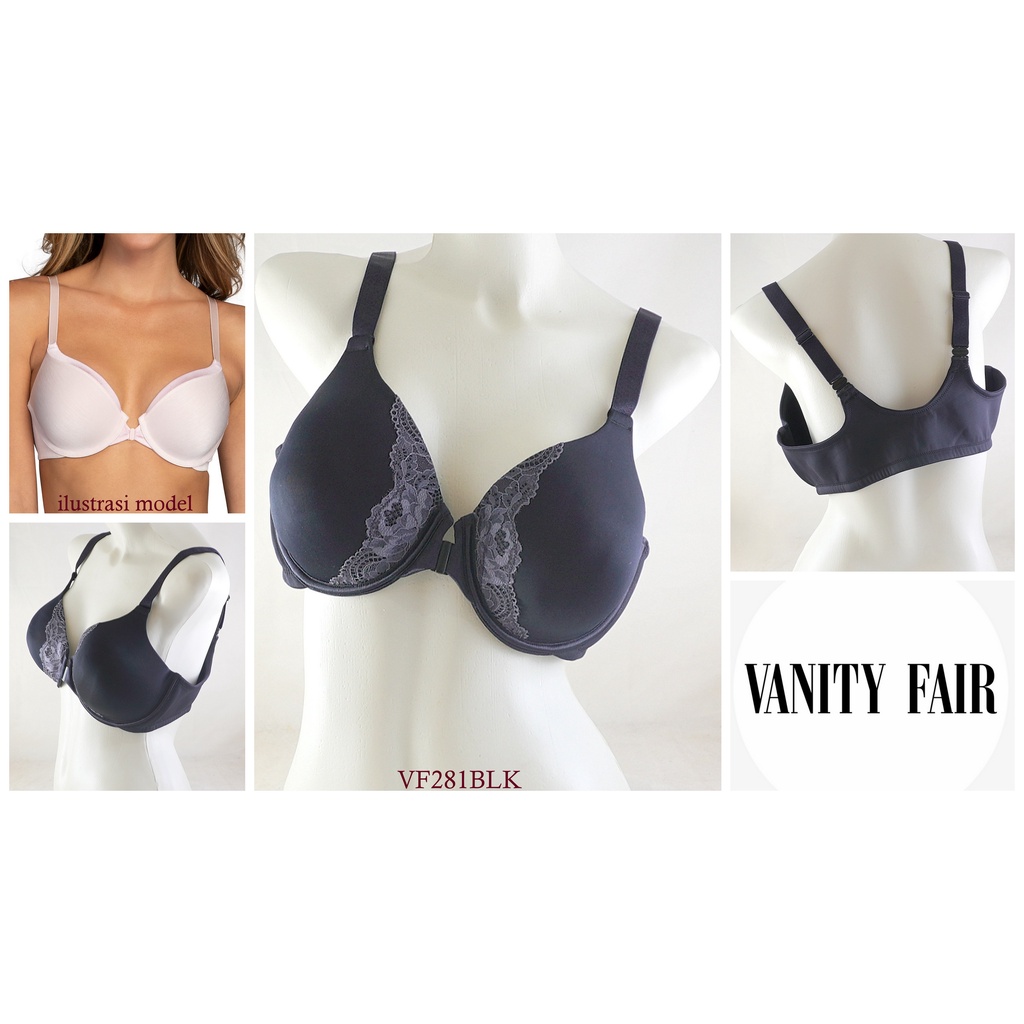 Jual Bra Wanita Kawat Busa Tipis Full Cup Bukaan Depan VANITY FAIR Pakaian  Dalam/Underwear VF281WHT