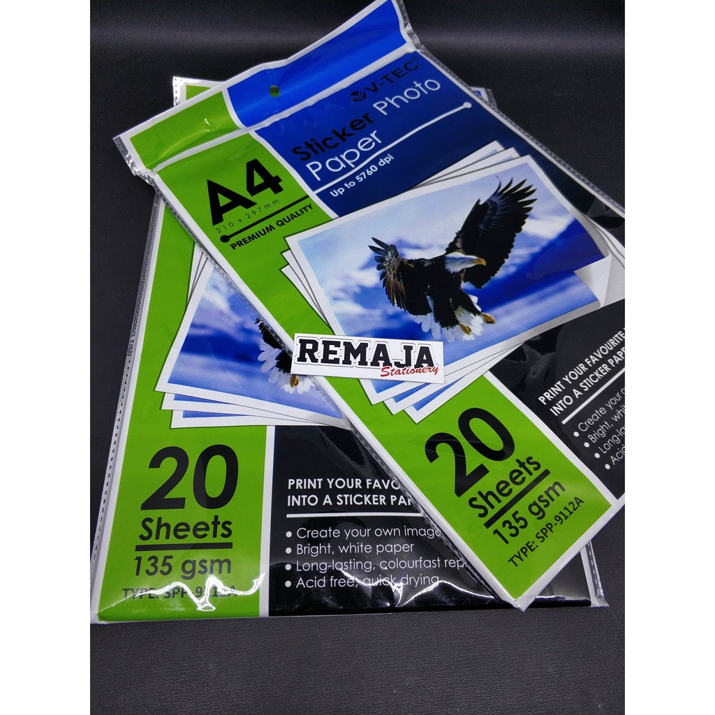 Jual Stiker photo / Sticker Glossy paper A4 135gsm V-TEC | Shopee Indonesia