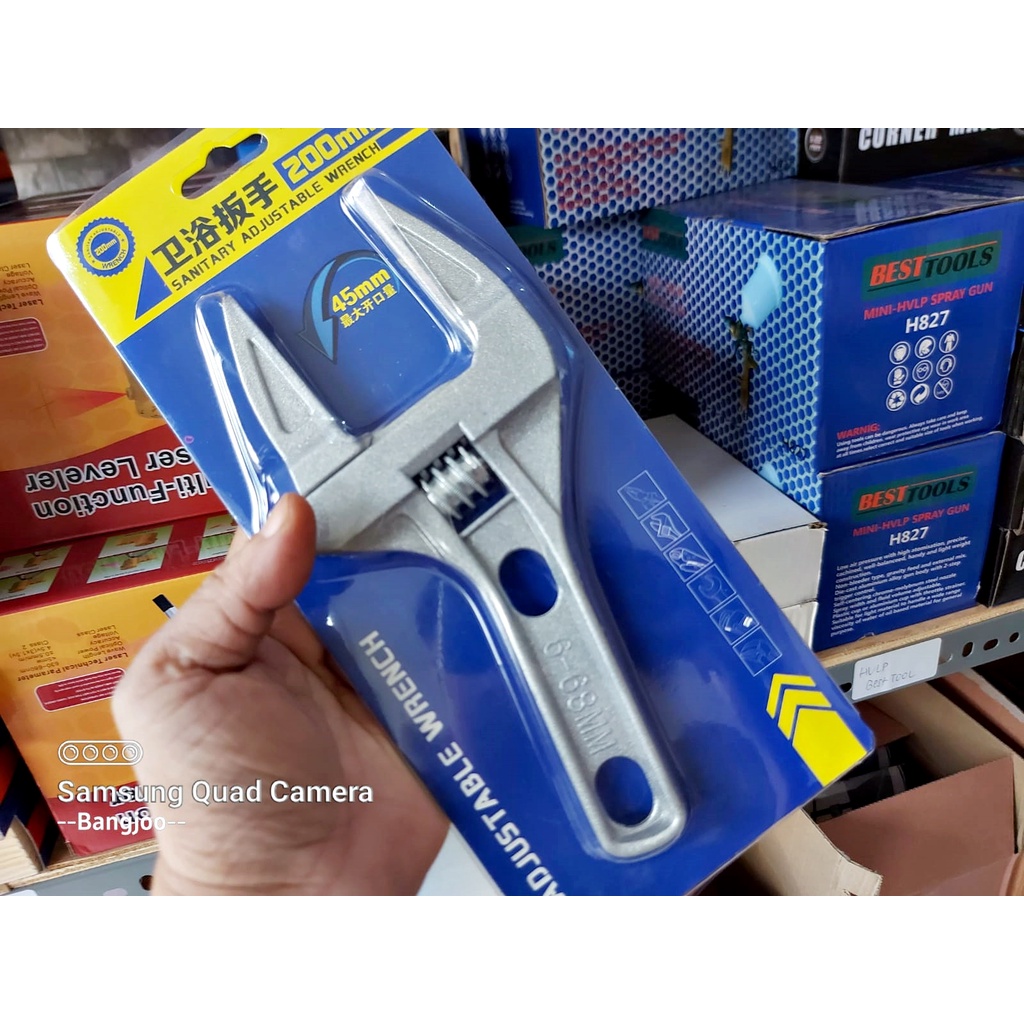 Jual Kunci inggris mini 200mm - Kunci Ledeng KEPALA BESAR 68mm - Kunci