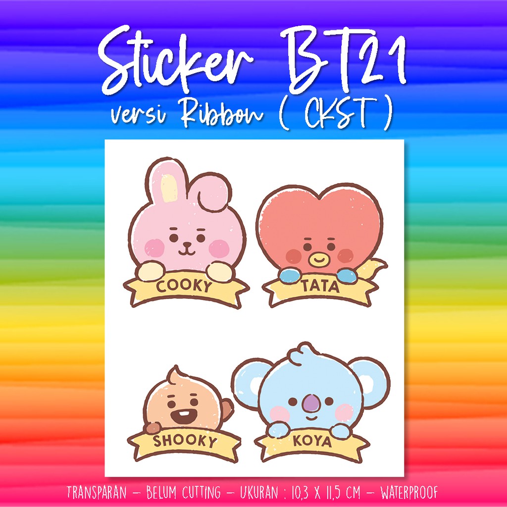 Jual Stiker Transparan BT21 Together Berbagai Versi Sticker KPOP BTS ...