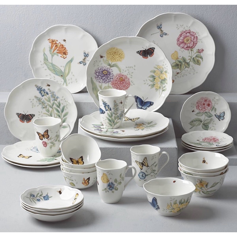 Jual Lenox Butterfly Meadow 28 Piece Dinnerware Set Dining Dinner Piring Shopee Indonesia 1835