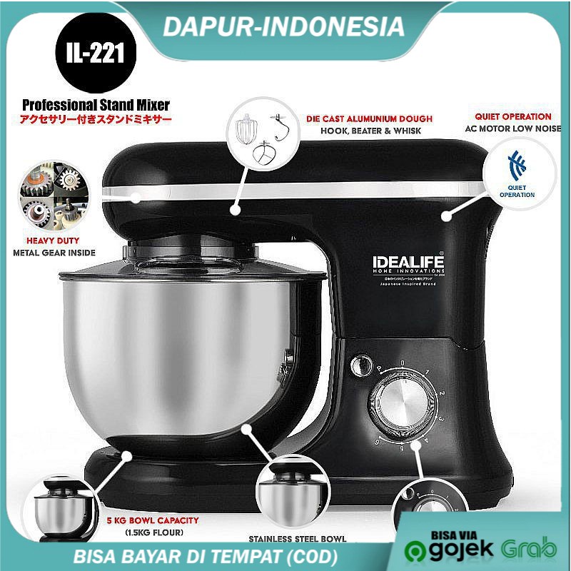 Jual Stand Mixer IDEALIFE IL221 Professional Mixer Berdiri Multi Speed Shopee Indonesia