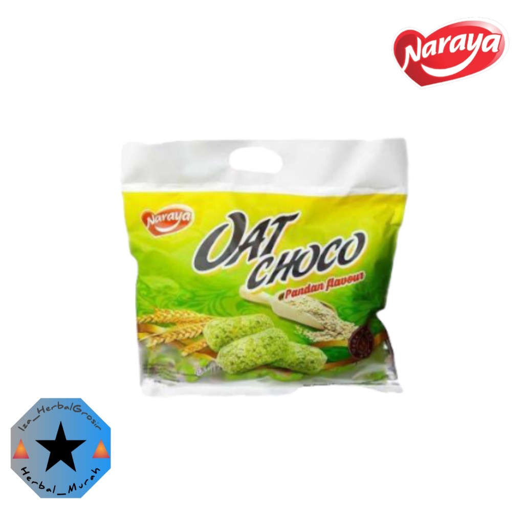 Jual Naraya Oat Choco Snack Sereal Gandum Rasa Pandan 400gr (isi 40 pcs ...
