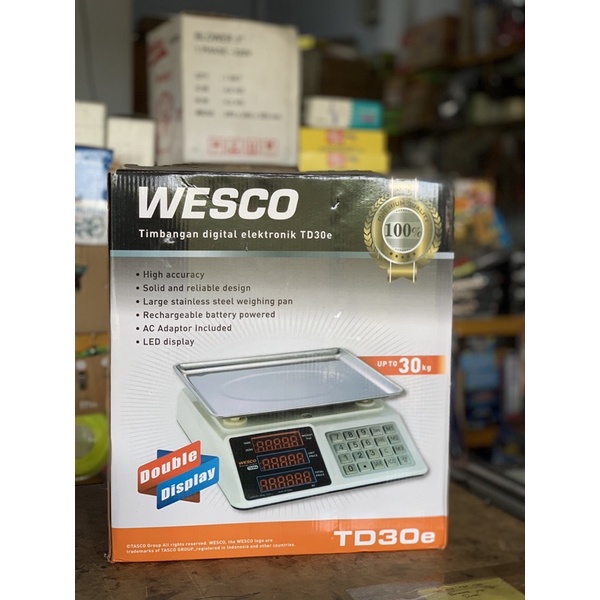 Jual timbangan digital/timbangan buah 30kg merk wesco | Shopee Indonesia