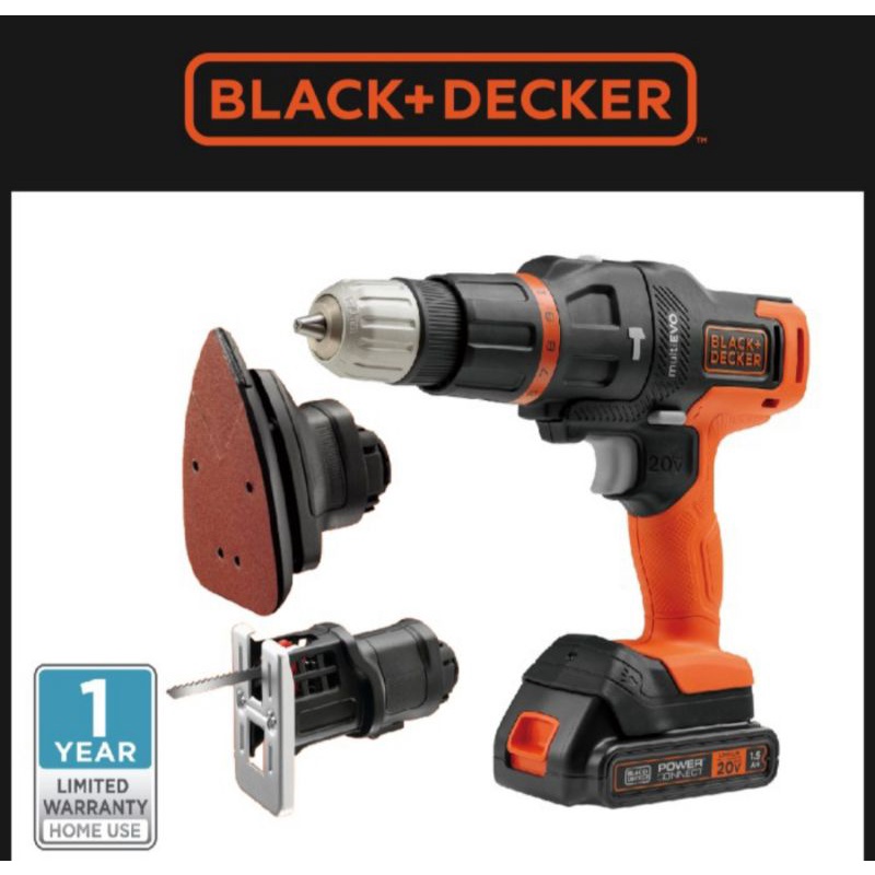 Black & Decker EVO185 Multi Tool with 3 Head Attachments 