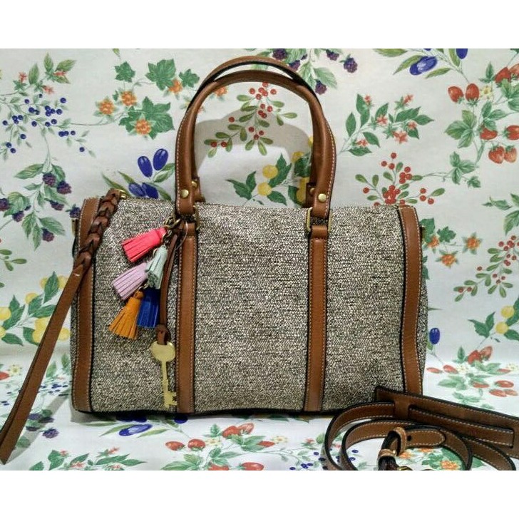 Fossil Kendall Satchel Small Grey Neutral. Bags Branded Tas Fossil Original