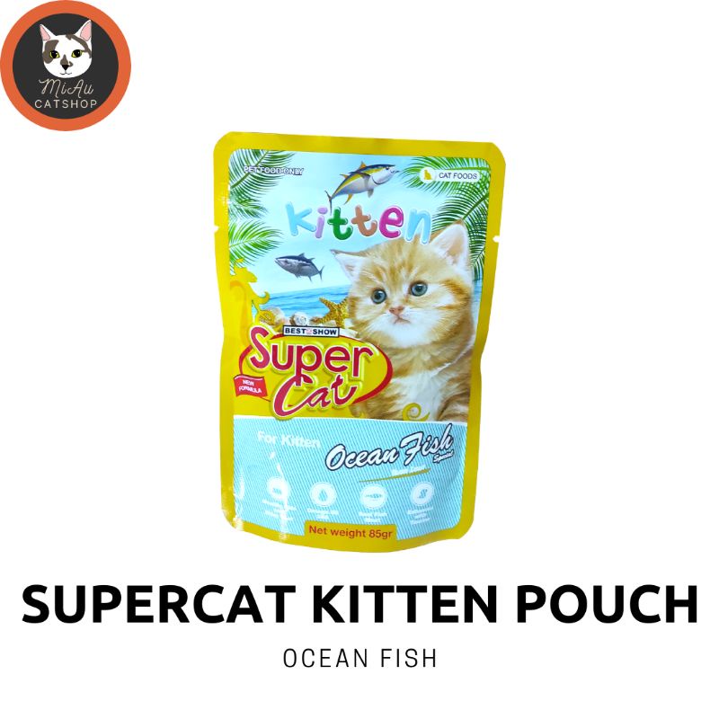 Jual Supercat pouch kitten wet food Ocean Fish 85 gr makanan basah