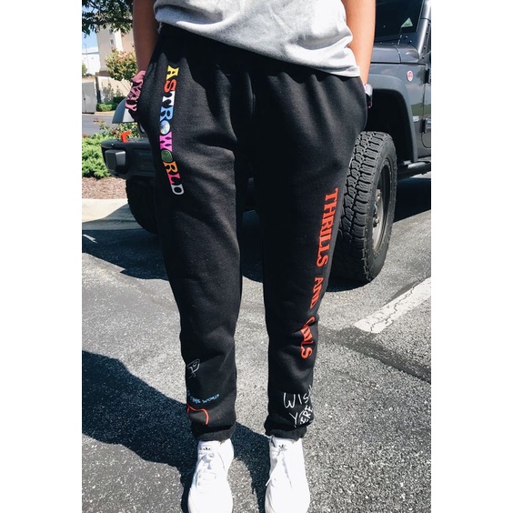 BISA COD ASTROWORLD SWEATPANTS TRAVIS SCOTT OUTFIT ASTROWORLD X CHAMPION PRINTED SWEATPANTS BAGGY PANTS Y2K STYLE STREET STYLE KOREAN