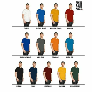 Kaos Polos Cotton Combed 30S Premium Warna Hitam