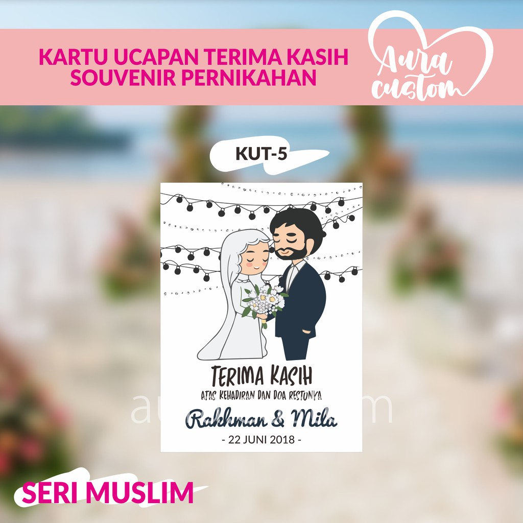 Jual Kartu Ucapan Terima Kasih Souvenir Pernikahan Kut Thanks Card Wedding Shopee Indonesia