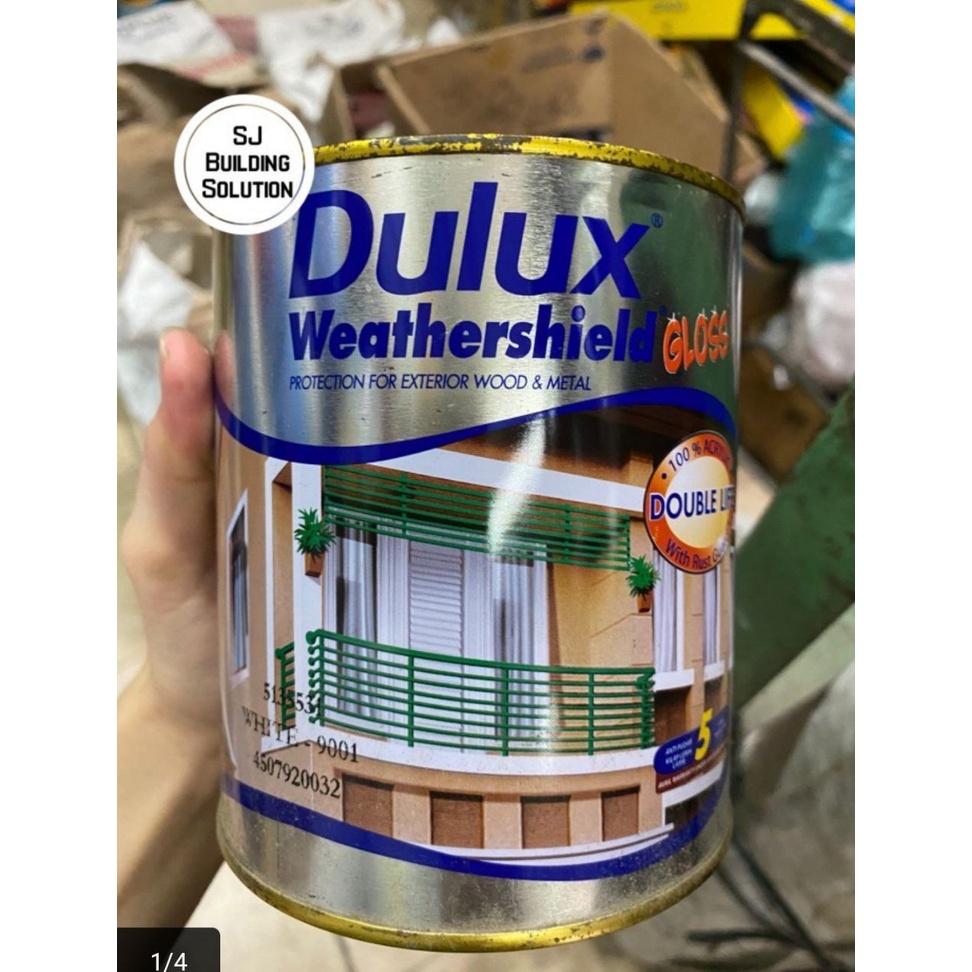 Jual Dulux Weathershield Gloss Cat Minyak Kayu Besi Putih White Liter Kg Shopee Indonesia