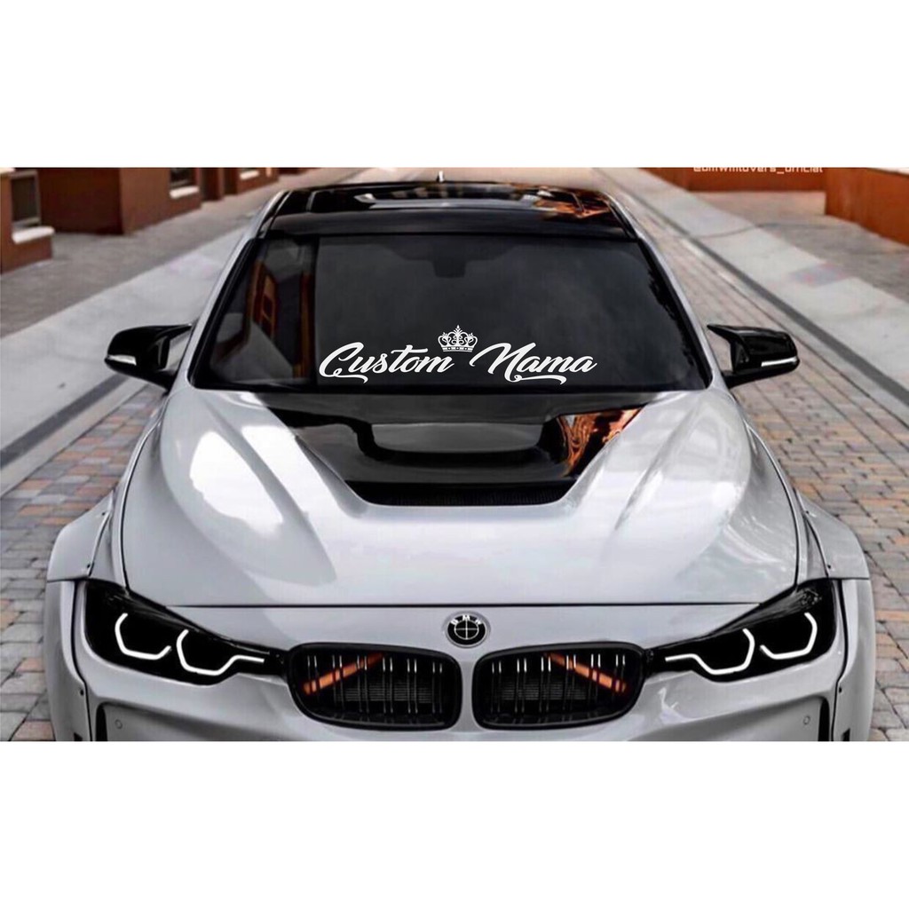 Jual Stiker Kaca depan Mobil cutting sticker nama custom mobil | Shopee