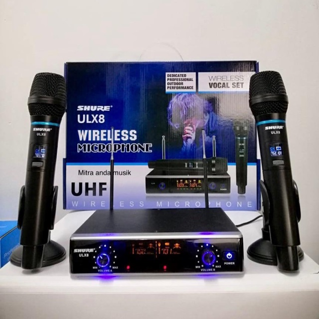 Jual Mic Microphone Wireless Uhf Wireless Shure Ulx8 2 Mic Handheld ...