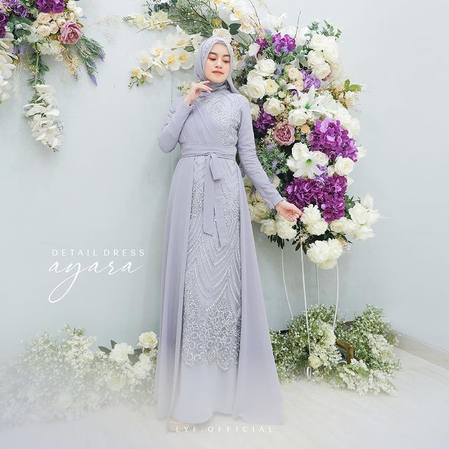 Jual Ayara Dress Gaun Baju Kondangan Lamaran Bridesmaid Pesta Tunangan Maternity Wanita Muslimah