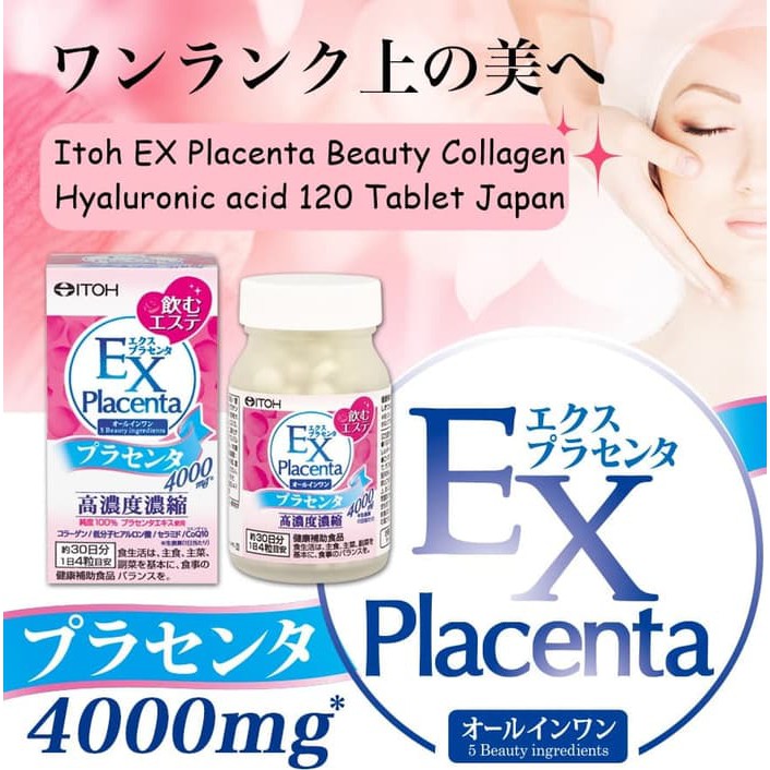 Jual Itoh EX Placenta Beauty Collagen Hyaluronic acid 120 Tablet Japan