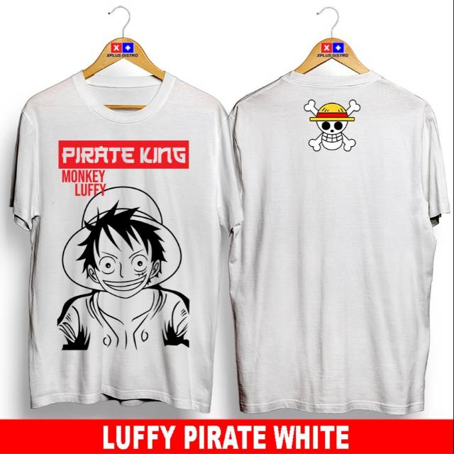 Jual Baju Oblong Kaos Distro Luffy Pirate King White Shopee Indonesia