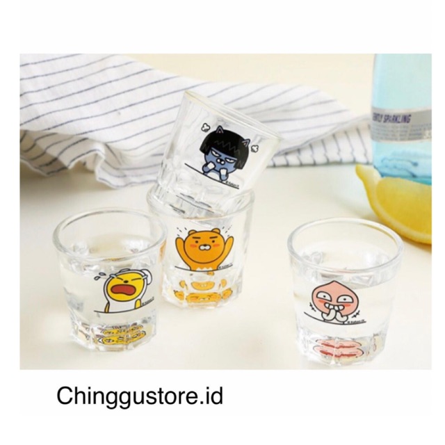 Kakao Ryan Soju Gläser 4er Set – Magischer Farbwechsel Bei Kälte, 50 Ml, Aus Korea