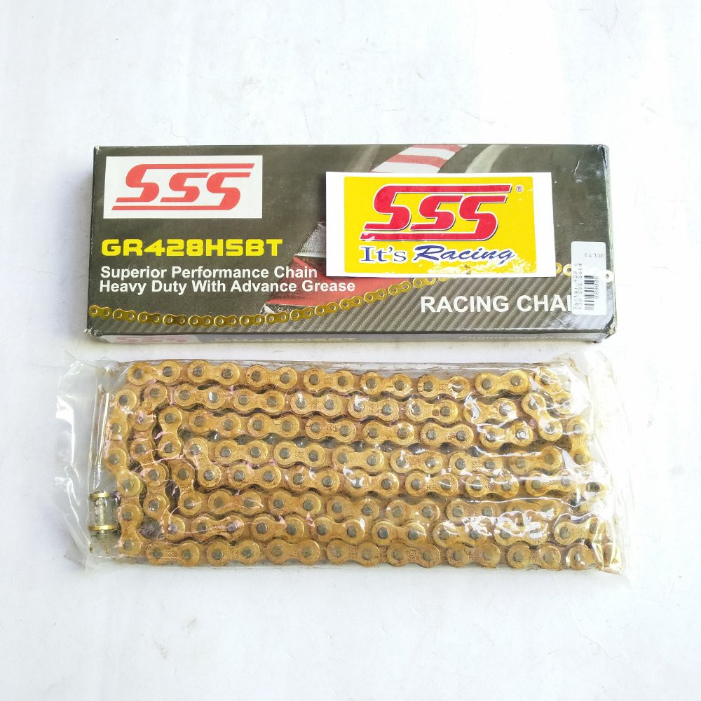 Jual Rantai Sss Racing Hsbt Gold 428 130 140 Shopee Indonesia