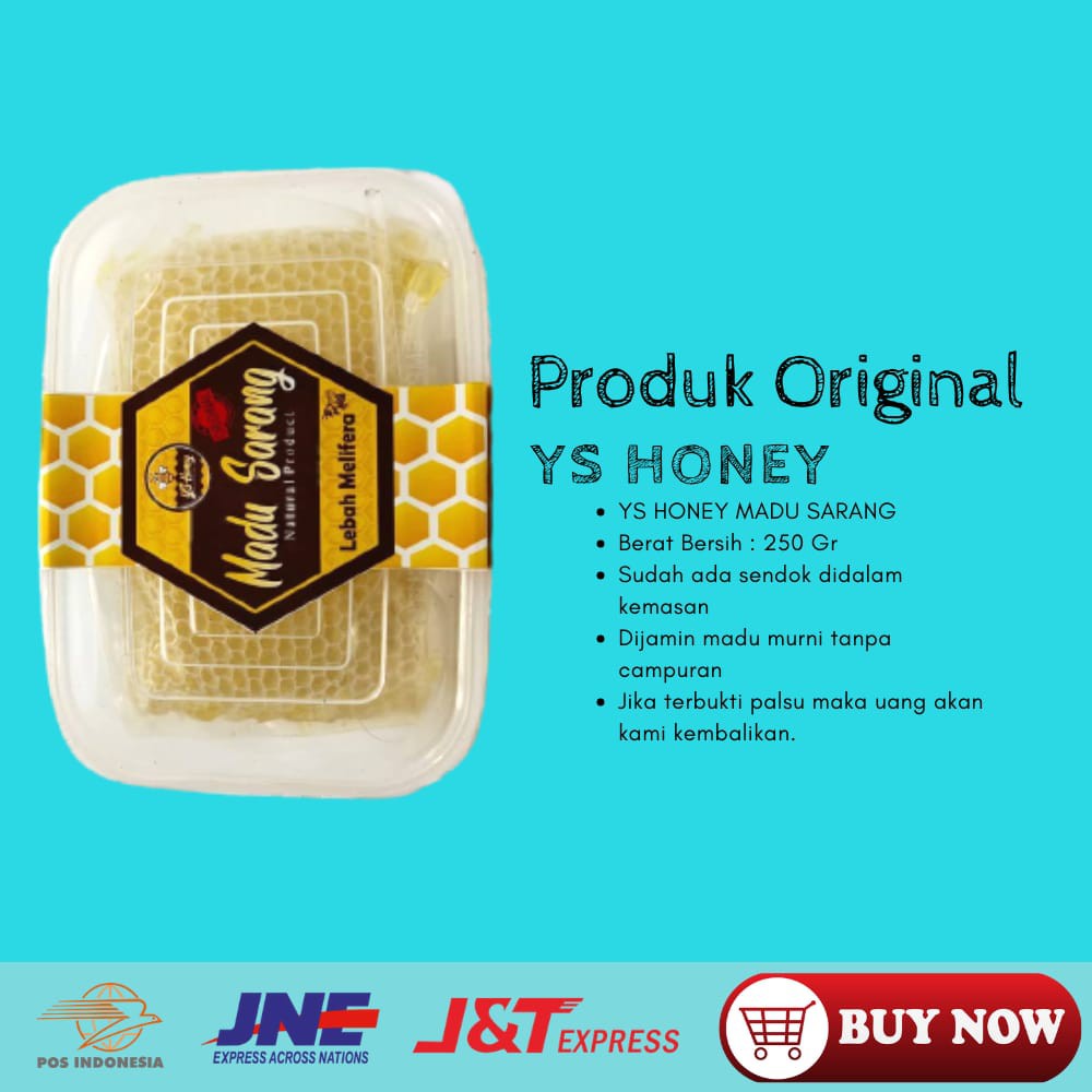 Jual Sarang Madu Asli Murni Melifera Honeycomb Ys Honey Kemasan 250 Gr