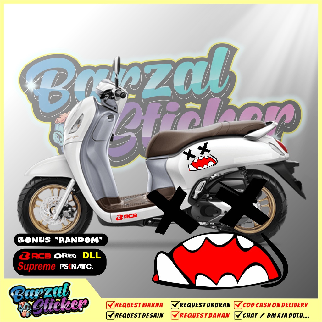 Jual Stiker Motor Cuting Striping Cutting Sticker Logo Animasi Lucu Keren Kekinian Sunmori