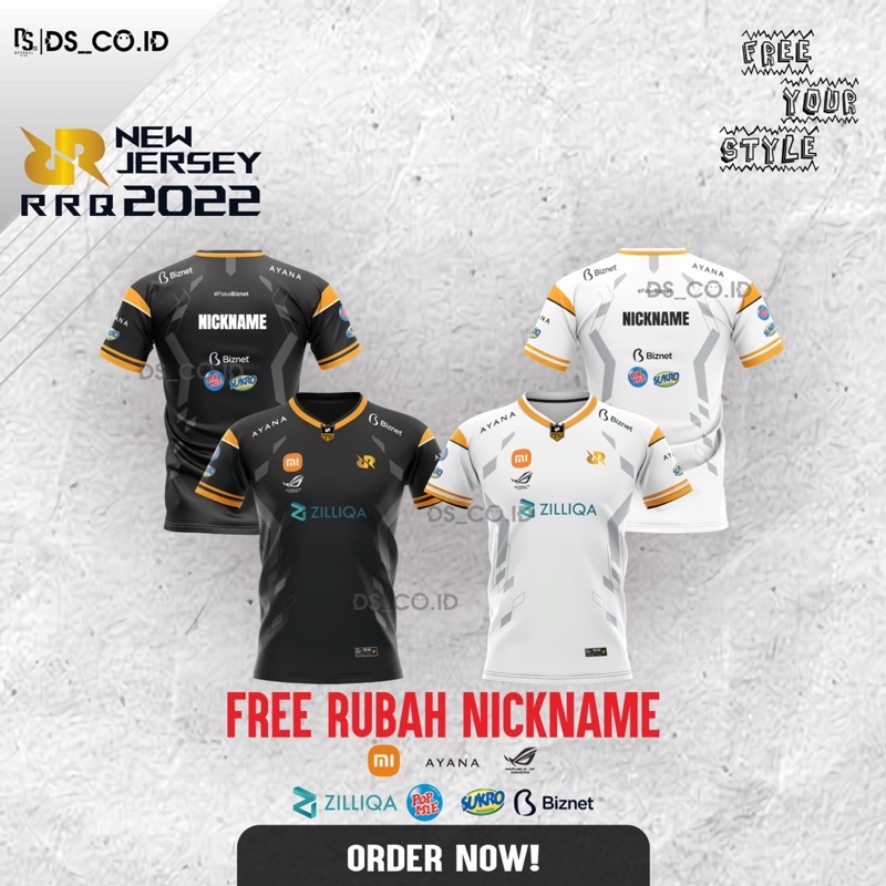Jual KAOS JERSEY RRQ NEW 2022 FREE NICKNAME | Shopee Indonesia